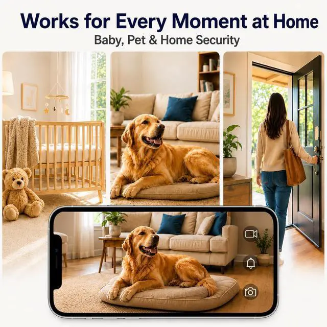 Alt view image 7 of 7 - 3MP Cameras for Home Security-Outdoor/Indoor, 5G/2.4G WiFi