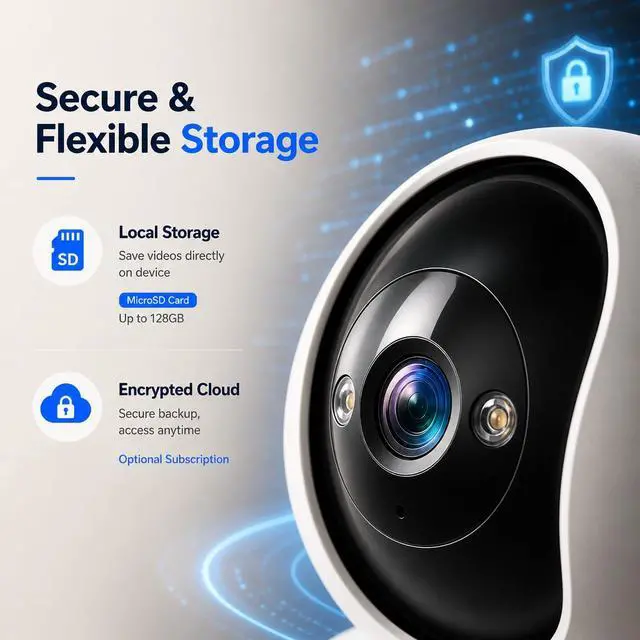 Alt view image 7 of 7 - 2K Indoor Security Camera, 5GHz Baby Monitor for Home, Pan Tilt