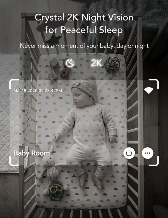 Alt view image 3 of 7 - Baby Monitor, 5G WiFi Baby Monitor with Night Vison and Cry Detection