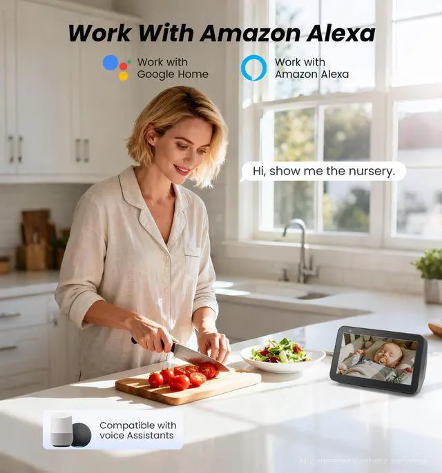 Alt view image 6 of 7 - 2K Indoor Camera for Home Security, Baby Monitor, WiFi Pet Dog Camera