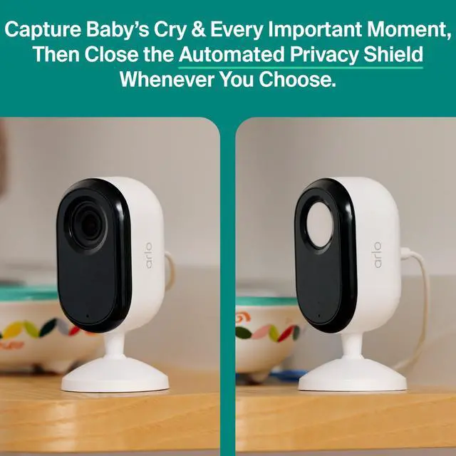 Alt view image 6 of 7 - Essential Indoor Baby Camera 2K (3rd Gen) - Privacy Shield, 2-Cam