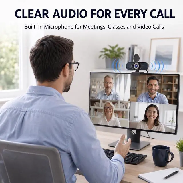 Alt view image 3 of 7 - 1080P Webcam for PC & Laptop with Microphone Stay Connected