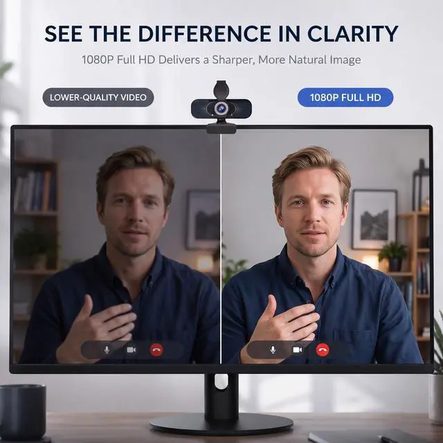 Alt view image 4 of 7 - 1080P Webcam for PC & Laptop with Microphone Stay Connected