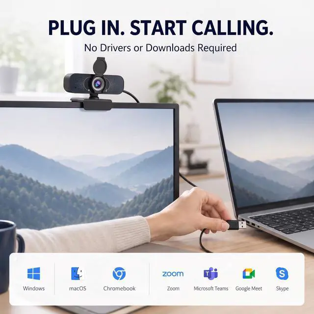Alt view image 5 of 7 - 1080P Webcam for PC & Laptop with Microphone Stay Connected