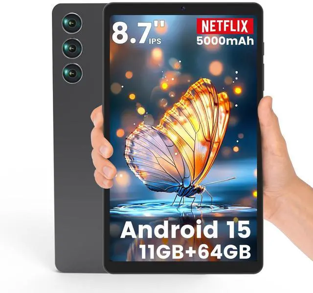 Main image of Android 15 Tablet 8.7 inch, Mini Tablet 5000mAh, Dual-Band WiFi & BT5.0, 11GB RAM & 64GB ROM 2TB Expandable, Tablet Computer with IPS HD Display, Kids Tablet Support GPS, GMS, Widevine L1