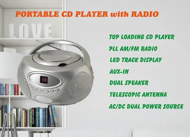 Alt view image 2 of 5 - HX-333CD CD Boombox with Radio (Silver)