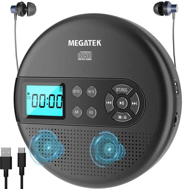 Main image of Portable CD Player with Bluetooth RX/TX, FM Transmitter & USB