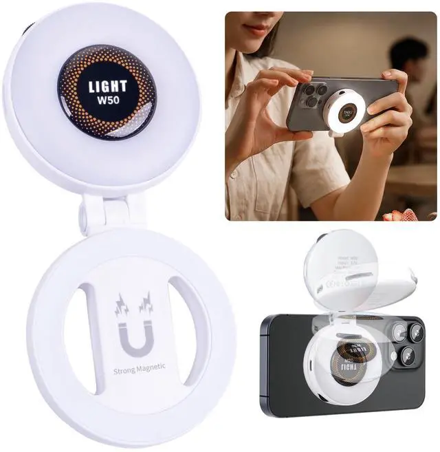 Main image of Magnetic Adjustable LED Fill Light for Smartphones, Extendable, Portable, Video Lighting