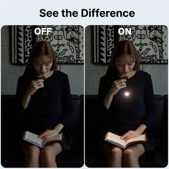 Alt view image 2 of 7 - Clip-On Light for Clothes with Portable Case Book Light, USB Rechargeable LED Lamp for Reading in Bed, Eye-Friendly 3 Color Modes, 3-Level Dimming