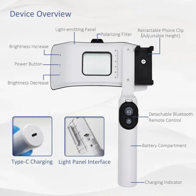 Alt view image 2 of 7 - Dental LED Photography Light Kit CRI95 Polarizing Fill Light Bluetooth Remote Phone Teeth Cosmetic Shoot