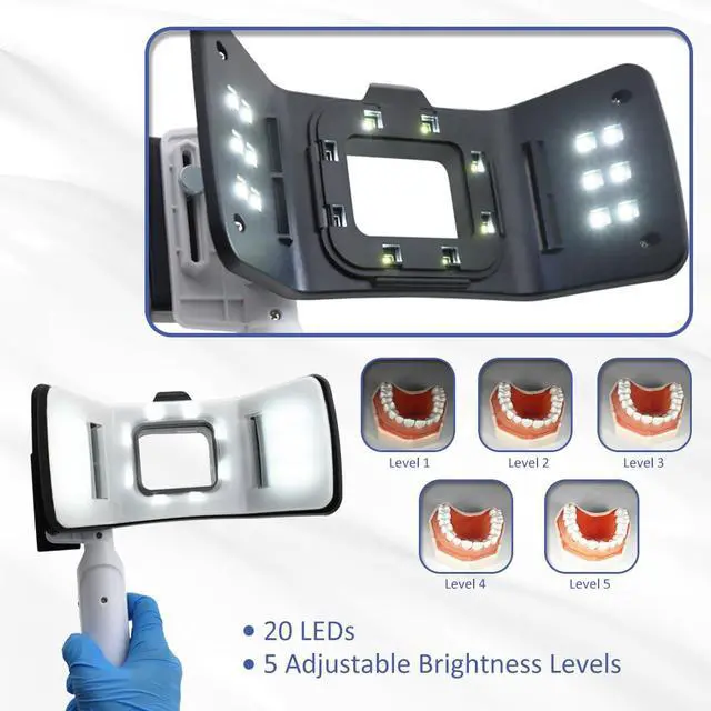 Alt view image 7 of 7 - Dental LED Photography Light Kit CRI95 Polarizing Fill Light Bluetooth Remote Phone Teeth Cosmetic Shoot