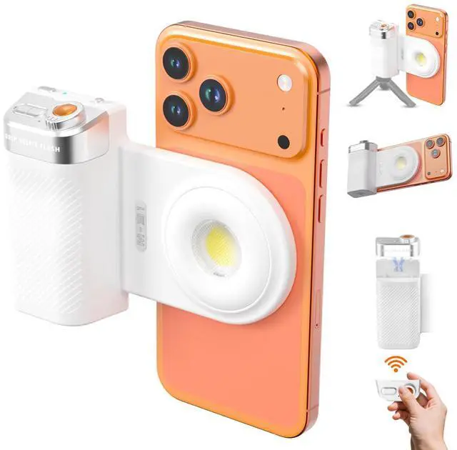 Main image of Phone Flash Fill Light, Magnetic Attachment for Mobile Phones, Built-in Handle with Focus Knob, Portable LED Light Phone Photography, Vlog & Live Streaming