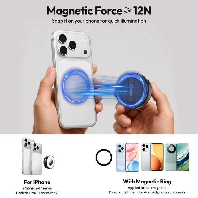 Alt view image 4 of 7 - ML05 Magnetic Selfie Light, Mini Phone Light for iPhone Magsafe