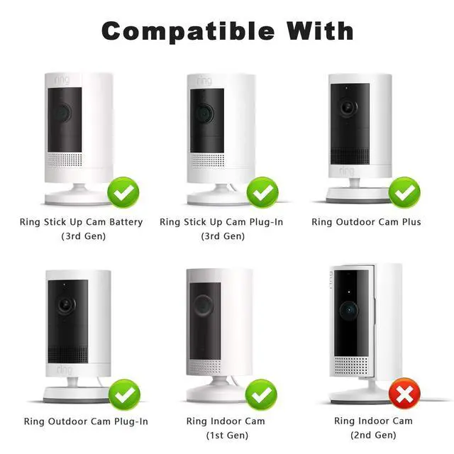 Alt view image 2 of 7 - 2 Pack Camera Wall Mount for R-ing Stick Up Cam & Outdoor Cam Plus, White