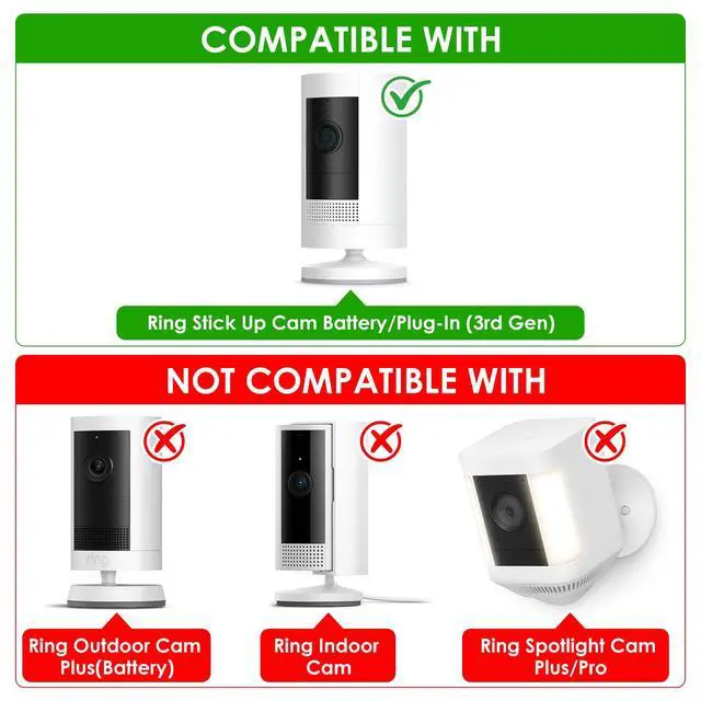 Alt view image 2 of 7 - 30ft Power Adapter Compatible with Ring Stick Up Cam Battery/Plug-in (3rd Gen), Weatherproof Charger for Reliable Indoor and Outdoor Use, White