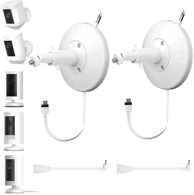 Main image of Hardwired Kit for Ring Cams (Outdoor Cam Plus, Stick Up Cam, Spotlight Cam Pro/Plus), IP67 Waterproof Design for Outdoor or Indoor Use,White-2Pack