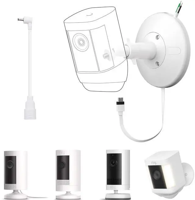 Main image of Hardwired Kit for Ring Cams (Outdoor Cam Plus, Spotlight Cam Pro/Plus,Stick Up Cam), IP67 Waterproof Design for Outdoor or Indoor Use,White-1Pack