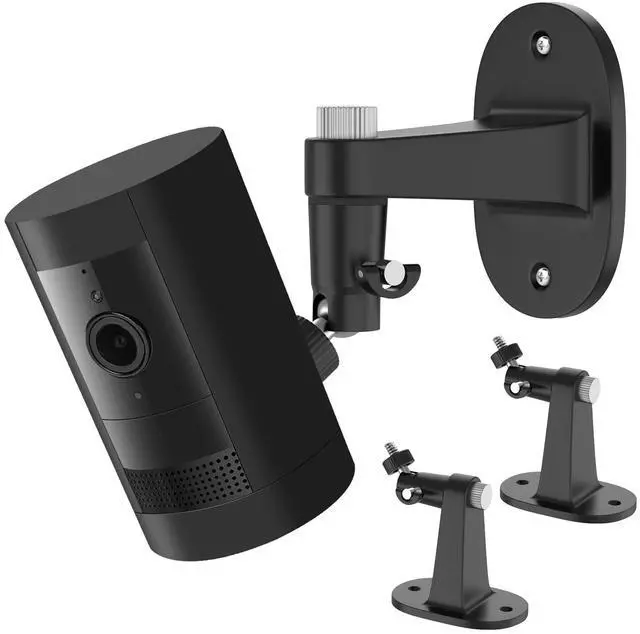 Main image of 2Pack Ring Camera Wall Mount for Ring Stick Up Cam & Ring Outdoor Cam Plus, 360 Degree Adjustable No Drilling Mount for Ring Outdoor Indoor Camera(Black)