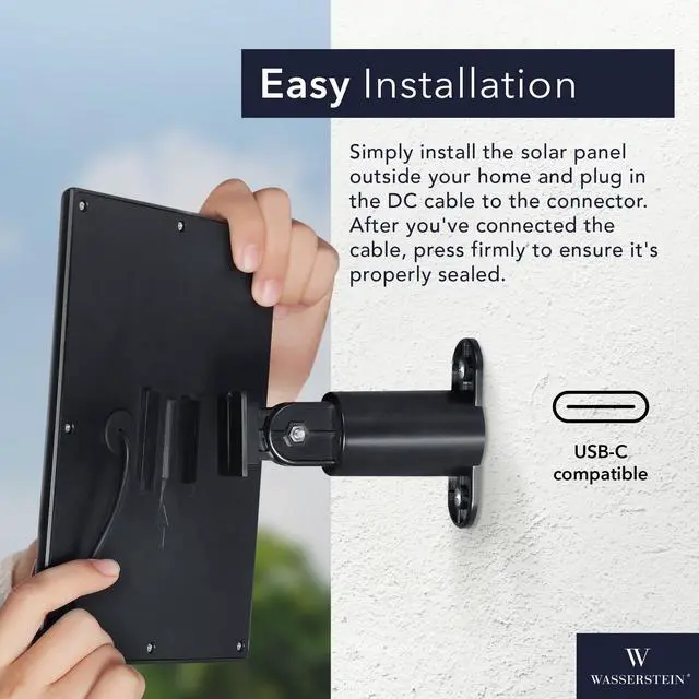 Alt view image 5 of 7 - Solar Panel Compatible with Ring Spotlight Cam/Plus/Pro Battery, Stick Up Cam/Pro & Outdoor Cam Plus Battery - Continuous Power for Ring Surveillance Camera (2-Pack, Black)