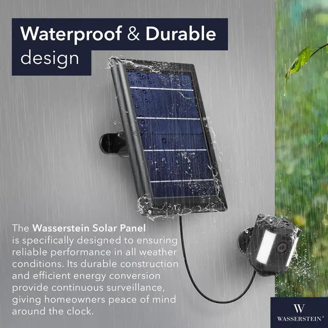 Alt view image 6 of 7 - Solar Panel Compatible with Ring Spotlight Cam/Plus/Pro Battery, Stick Up Cam/Pro & Outdoor Cam Plus Battery - Continuous Power for Ring Surveillance Camera (2-Pack, Black)
