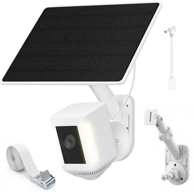 Main image of 6W Solar Panel with Camera Mount for Ring Spotlight Cam Plus/Pro (Battery), Ring Stick Up Cam & Outdoor Cam Plus (Battery), 2-in-1 Solar Charger Wall Mount for Outdoor Security Cameras