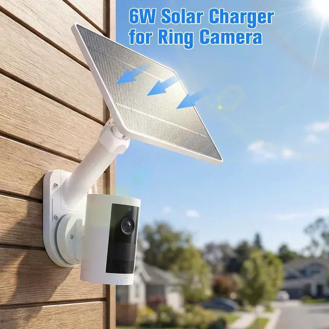 Alt view image 5 of 7 - 6W Solar Panel with Camera Mount for Ring Spotlight Cam Plus/Pro (Battery), Ring Stick Up Cam & Outdoor Cam Plus (Battery), 2-in-1 Solar Charger Wall Mount for Outdoor Security Cameras