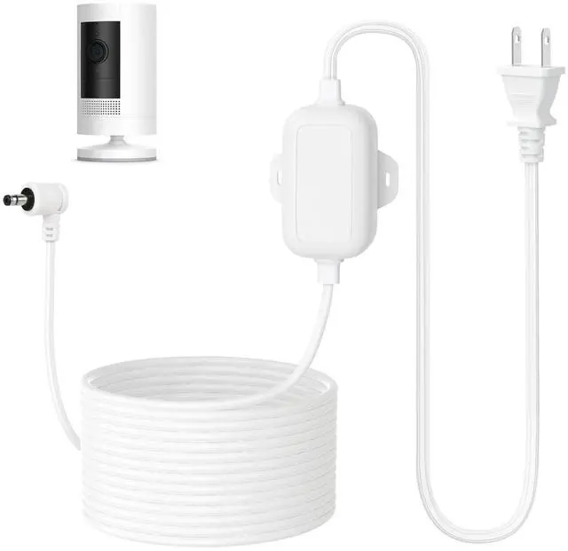 Main image of Outdoor Power Adapter for Stick Up Cam Battery/Plug-in 3rd Gen, 25 ft Weather Resistant Charging Cable with Barrel Plug Continuously Charge Your Security Camera, White