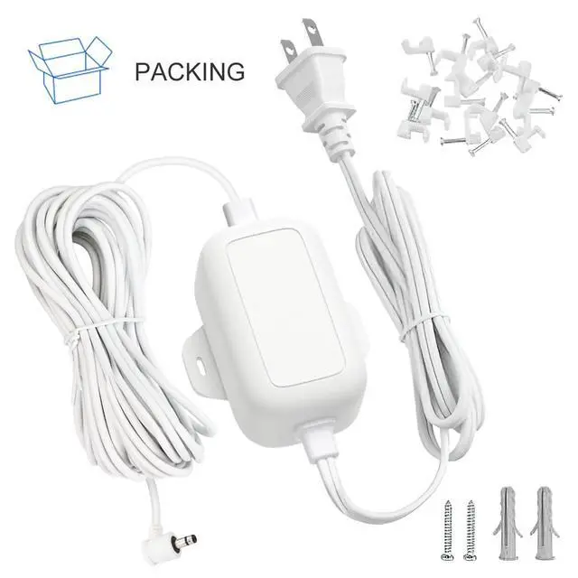 Alt view image 7 of 7 - Outdoor Power Adapter for Stick Up Cam Battery/Plug-in 3rd Gen, 25 ft Weather Resistant Charging Cable with Barrel Plug Continuously Charge Your Security Camera, White