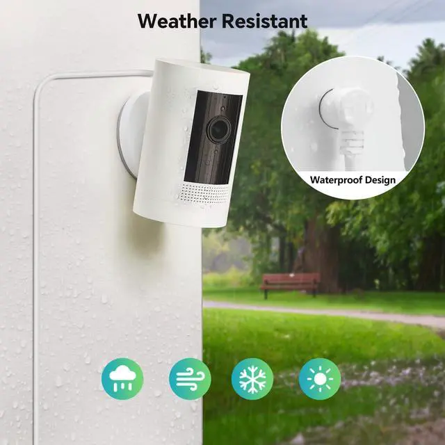 Alt view image 5 of 7 - Outdoor Power Adapter for Stick Up Cam Battery/Plug-in 3rd Gen, 25 ft Weather Resistant Charging Cable with Barrel Plug Continuously Charge Your Security Camera, White