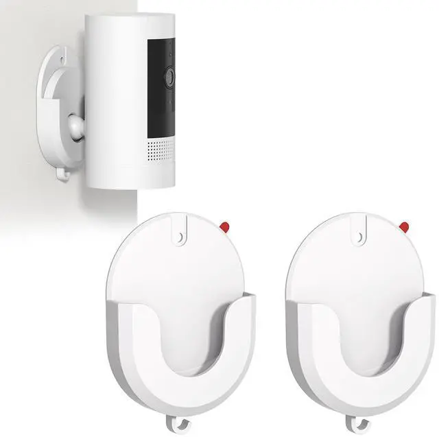 Main image of No Drill Ring Camera Mount, 2 Pack Adhesive Ring Camera Wall Mount Compatible with Ring Indoor Cam 1st & 2nd Gen, Ring Stick Up Cam, Blink Mini 2, Blink Outdoor 3/4/XT2, Wyze Cam ABS Bracket,White