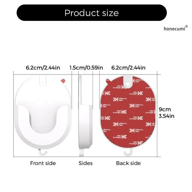 Alt view image 6 of 7 - No Drill Ring Camera Mount, 2 Pack Adhesive Ring Camera Wall Mount Compatible with Ring Indoor Cam 1st & 2nd Gen, Ring Stick Up Cam, Blink Mini 2, Blink Outdoor 3/4/XT2, Wyze Cam ABS Bracket,White