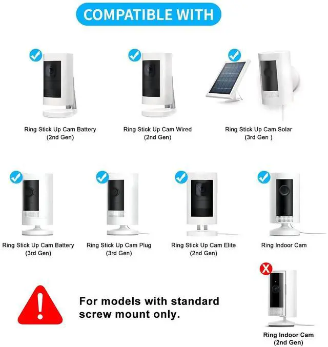 Alt view image 4 of 7 - 1 Pack Adhesive Ring Camera Mount Stick Up Mount Holder