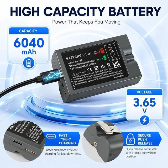 Alt view image 4 of 7 - 2-Pack Replacement Battery for Ring Outdoor Cam Plus