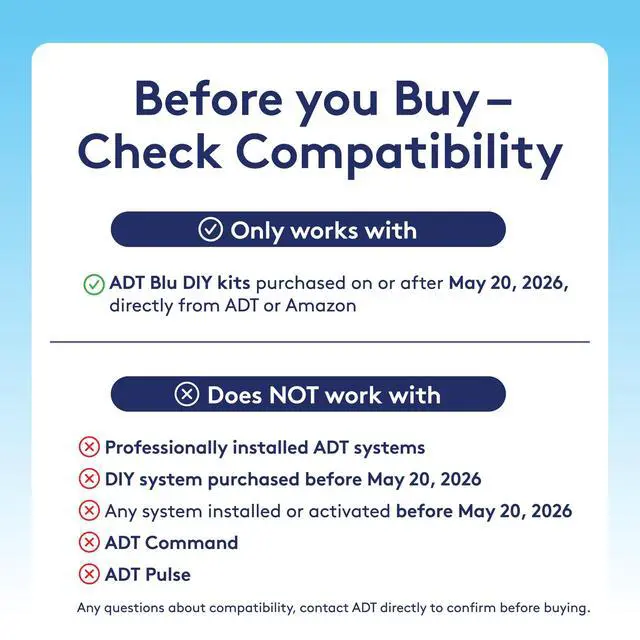 Alt view image 6 of 7 - Indoor Camera, 2K Home Security Camera with Smart Detection, Two-Way Audio, Night Vision, Physical Privacy Cover - Compatible with ADT Blu Systems, Subscription Required