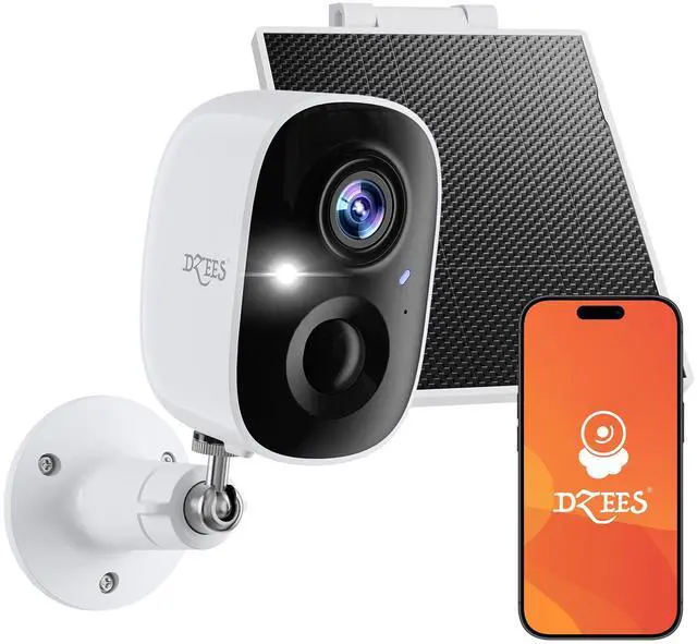Main image of 2K Solar-Powered Outdoor Security Camera, Wireless WiFi, Spotlight