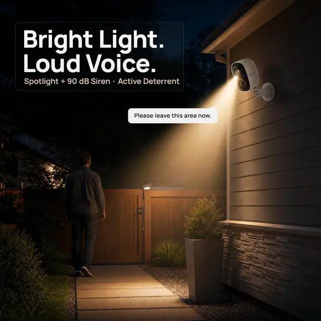 Alt view image 5 of 7 - 2K Solar-Powered Outdoor Security Camera, Wireless WiFi, Spotlight