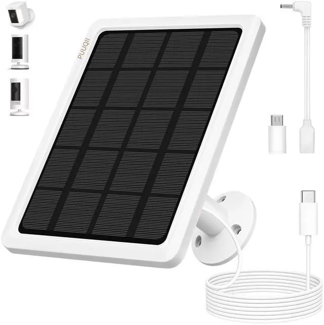 Main image of 4W Solar Panel for Ring Cameras with 10FT Cable and 360° Mount