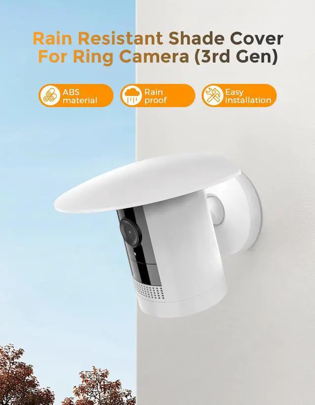 Alt view image 2 of 7 - Rain Shade Cover for Ring Outdoor Cam (1st Gen), White