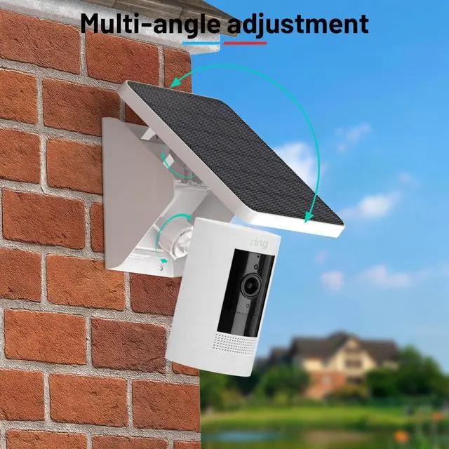 Alt view image 6 of 7 - 2-in-1 Solar Panel Charging Mount for Ring Cameras,4W Solar Charger for Ring Outdoor Cam Plus,Stick Up Cam,Spotlight Cam Pro/Plus,IP67 Weatherproof Long Cable with USB-C to Barrel Plug Adapter