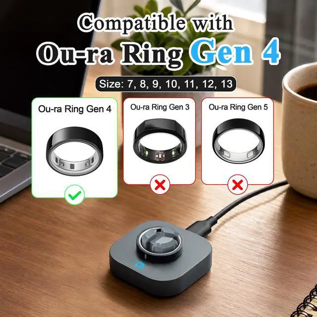 Alt view image 2 of 7 - Charger Compatible with Ou-ra Ring Gen 4