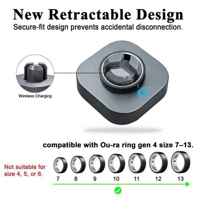 Alt view image 3 of 7 - Charger Compatible with Ou-ra Ring Gen 4