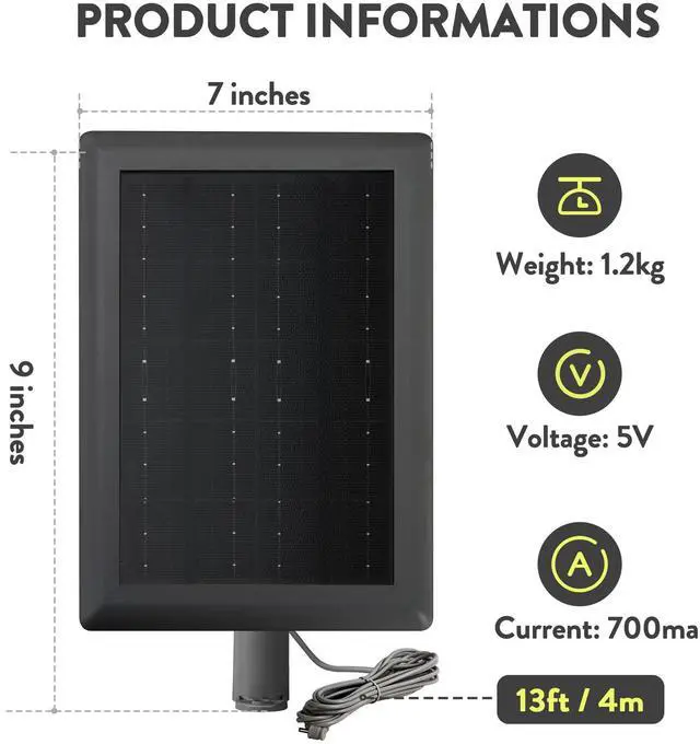 Alt view image 2 of 7 - Ring Solar Panel(2nd Generation), 5W Ring Solar Panel Charger with Mount for Stick Up Camera & Pro, Spotlight Plus & Pro, Stick Up Cam Battery, Spotlight Cam Battery (2 Pack Black)