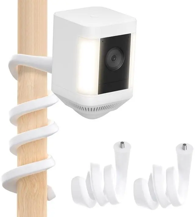 Main image of 2Pack Flexible Twist Mount for Stick Up Cam Battery/Plug-in 3rd Gen/Ring Outdoor Cam Plus & Ring Spotlight/Pro/Plus (Battery), Easy Installation Mounting Bracket Without Drilling (White)