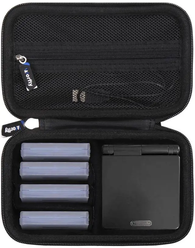 Main image of Case for Nintendo GameBoy Advance SP GBA SP Console, Travel Carrying Storage Bag for GBA SP - Holds Charger and 4 Games (Black)