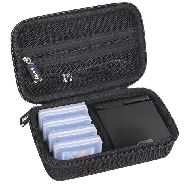 Alt view image 3 of 7 - Case for Nintendo GameBoy Advance SP GBA SP Console, Travel Carrying Storage Bag for GBA SP - Holds Charger and 4 Games (Black)