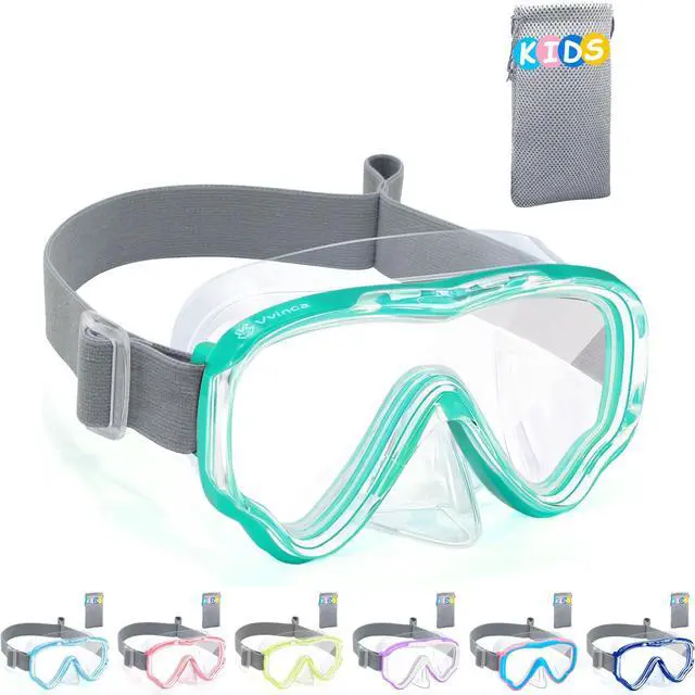 Main image of Kids-Goggles with Nose Cover, Diving Mask Elastic Fabric Strap Anti Fog Anti Shattered Lens for Kids Swim Goggles 3-14