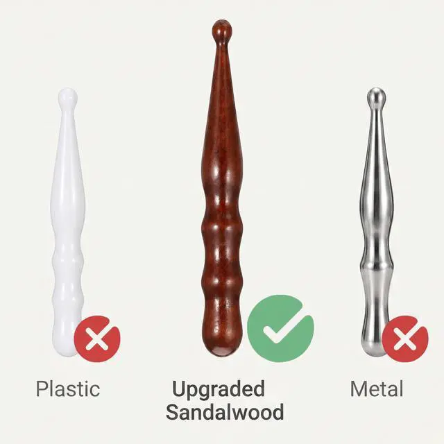 Alt view image 6 of 7 - 2Pcs Brown Wooden Acupoint Massage Pen Set