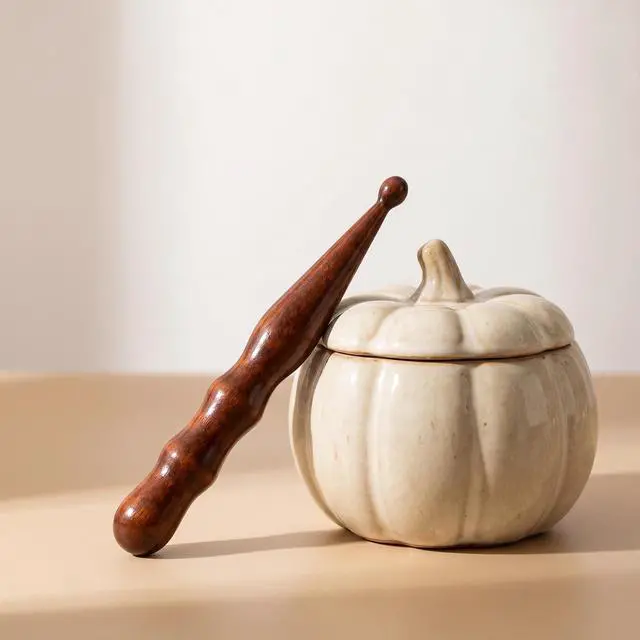 Alt view image 7 of 7 - 2Pcs Brown Wooden Acupoint Massage Pen Set