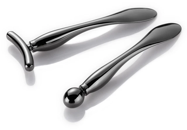 Main image of 2pcs Metal Eye Cream Applicator Tool, Facial Roller Massage Wand