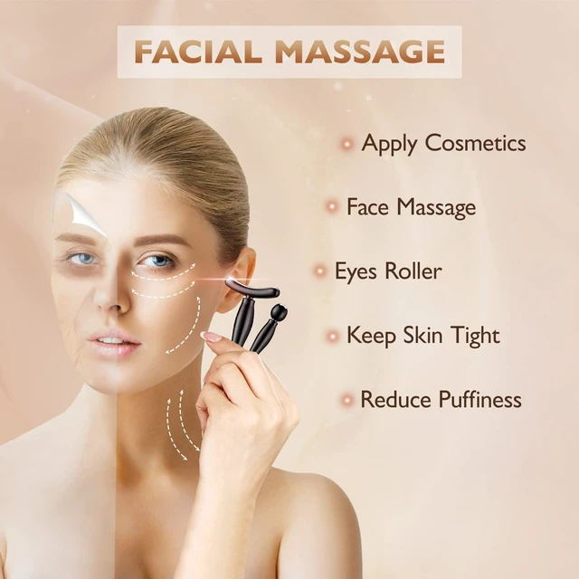 Alt view image 3 of 5 - 2pcs Metal Eye Cream Applicator Tool, Facial Roller Massage Wand